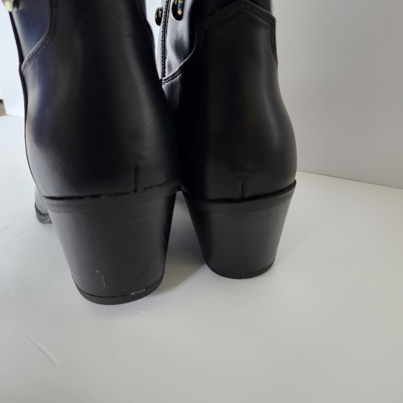 NEW Time & Tru Black Studded Cowboy Boots Womens 9 10 - Picture 5 of 12